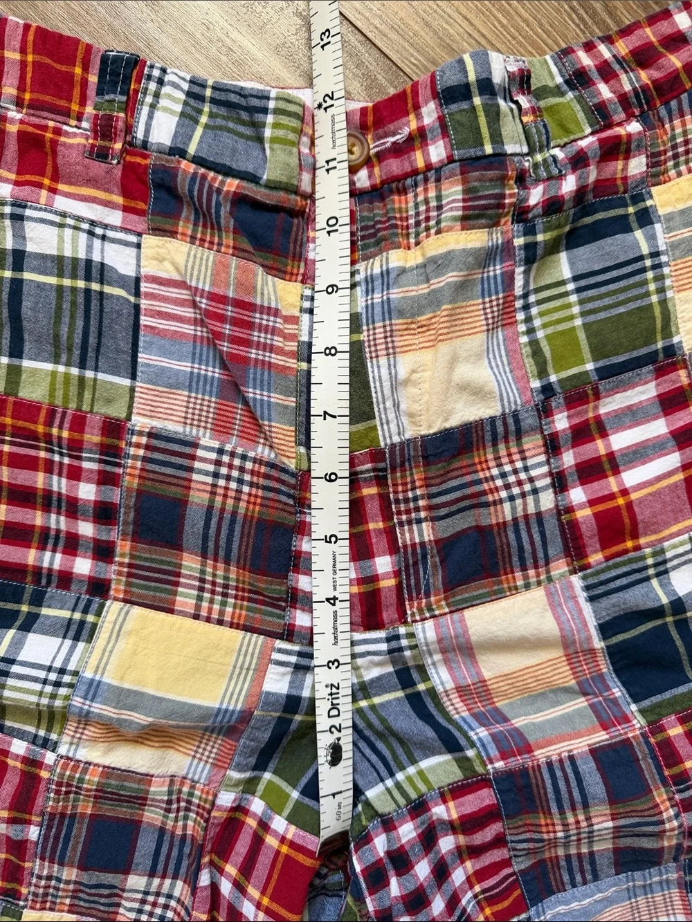 J. Crew Multicolor Patchwork Madras Cotton Shorts